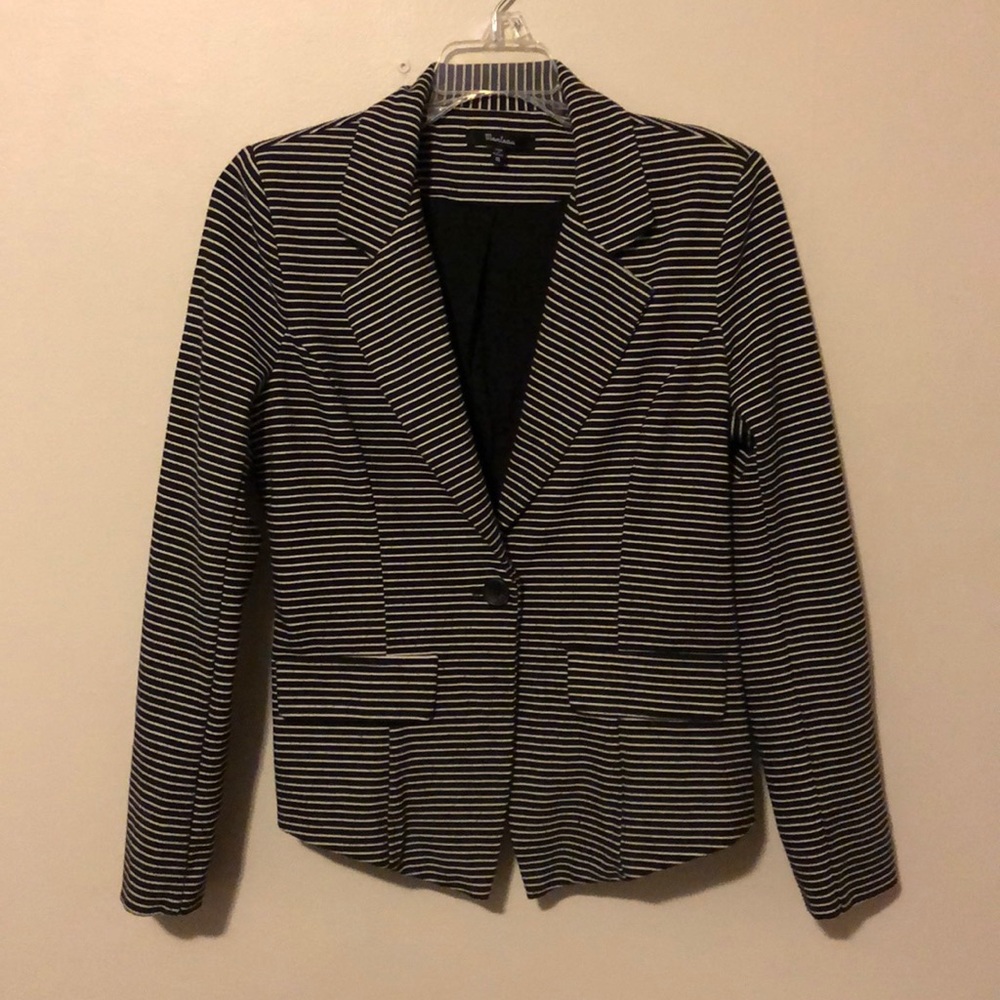 Black and white striped blazer